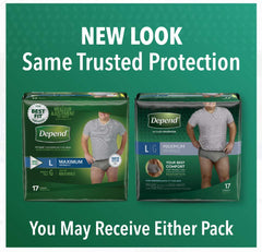 Depend Men FitFlex Max leak protection feature with contoured pad and odor control