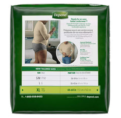 Depend Men FitFlex Max waistband close-up showing secure fit and flexible movement
