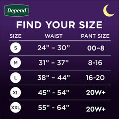 Depend Night Defense women's underwear in blush offers discreet, secure fit.