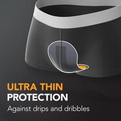Depend Shields for Men cup-shaped fit offers close-to-body comfort.