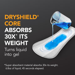 Depend Shields for Men adhesive backing helps secure placement in briefs.