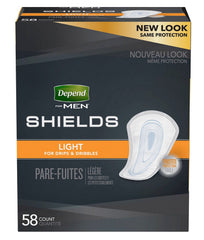 DependsMen Shield individually wrapped for discreet on-the-go use.