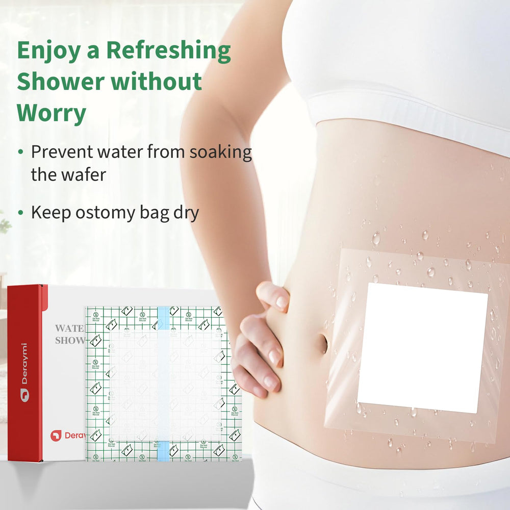 Deraymi ostomy cover with non-stick center pad shields delicate skin