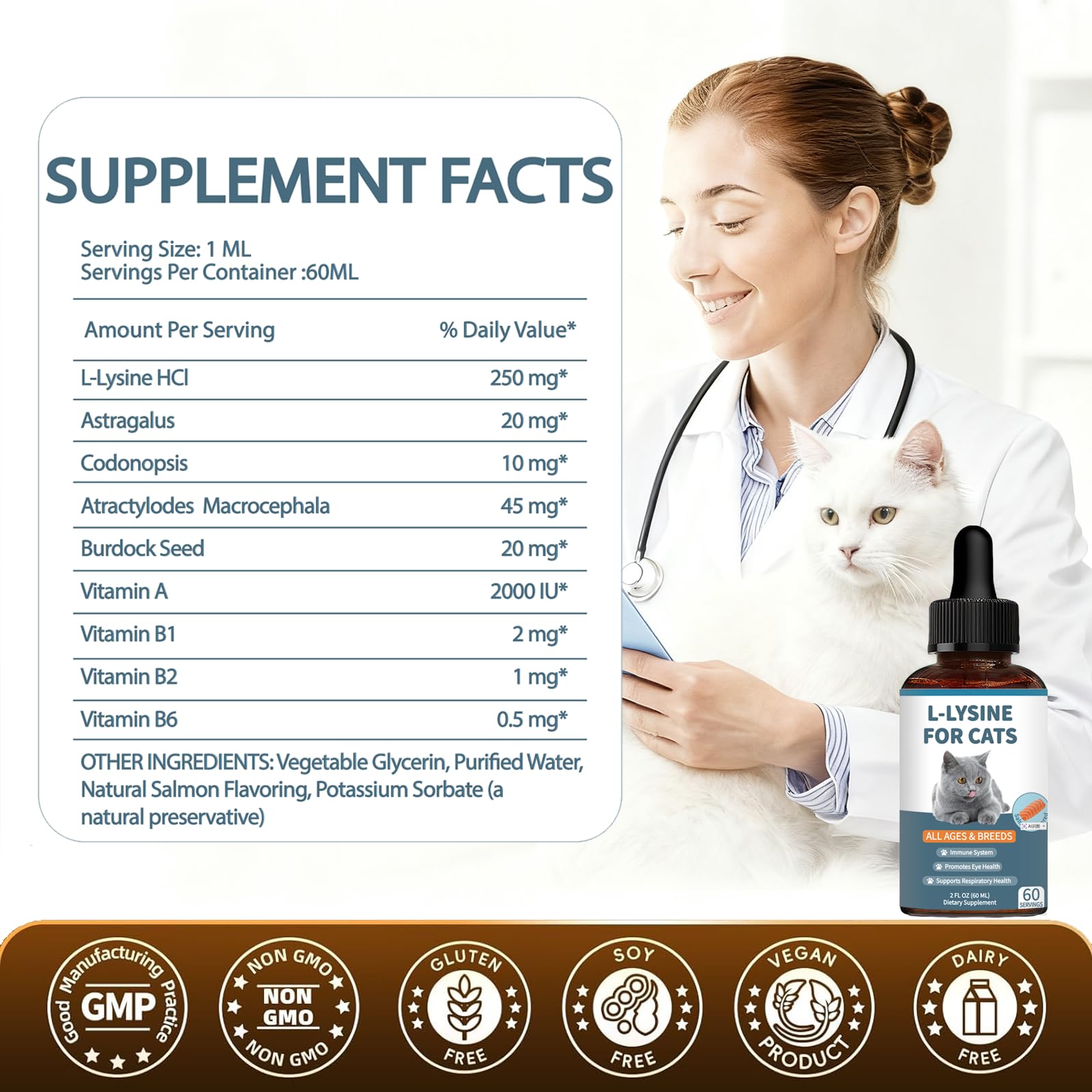 Cat using drops directly, illustrating easy administration.