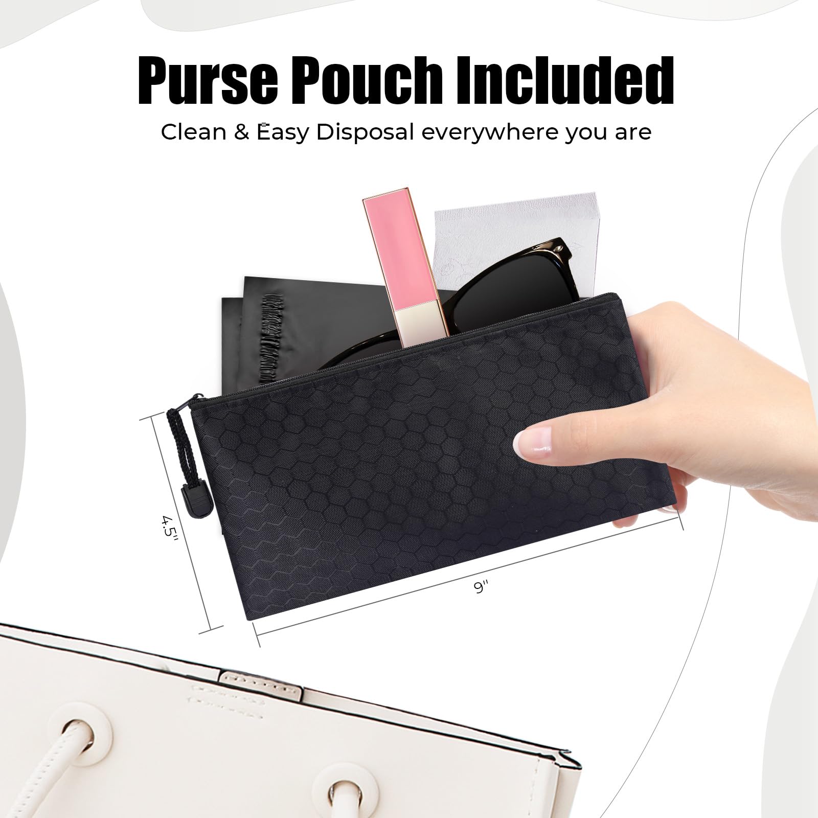 Dergik versatile disposal bags suitable for tampons, pads, and diapers.