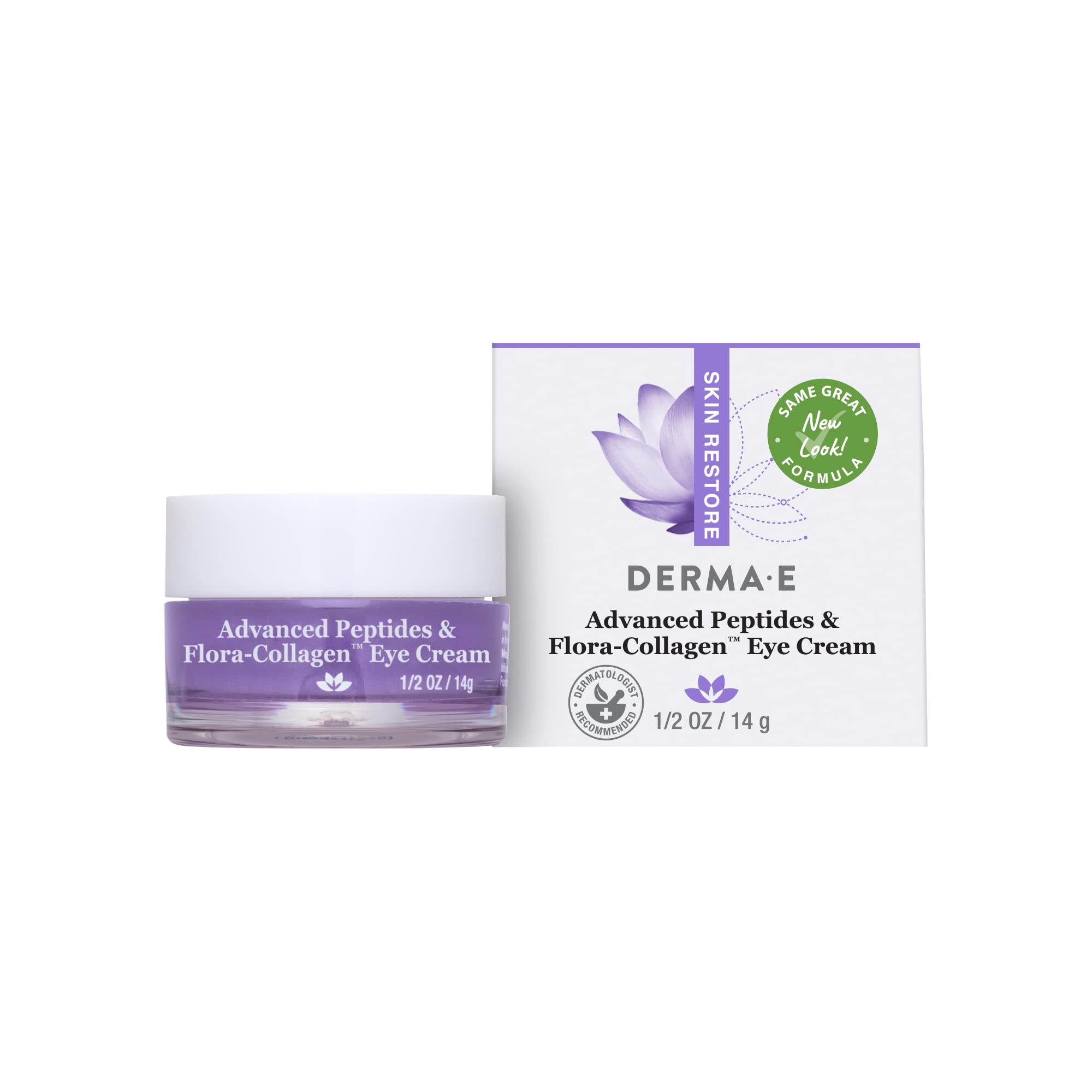 Derma E advanced peptides eye cream bottle showing hydration potential