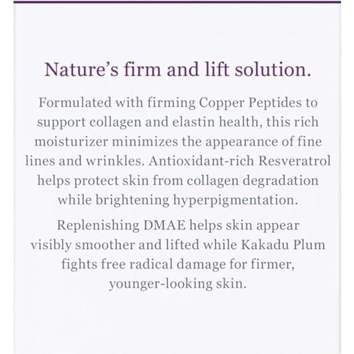 Derma E Firm + Lift DMAE label close-up emphasizing active ingredients.
