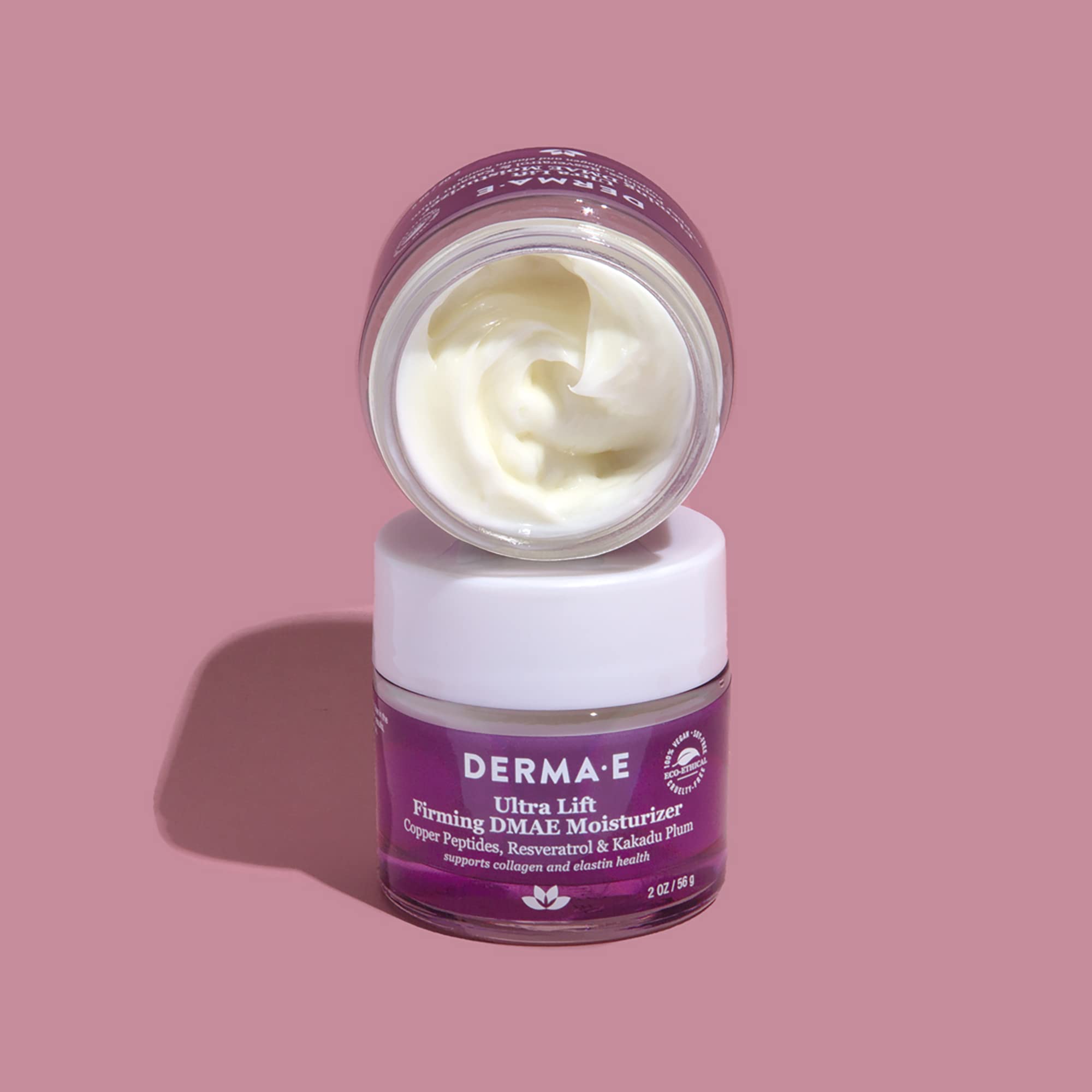 Derma E Firm + Lift box showing packaging transition notice.