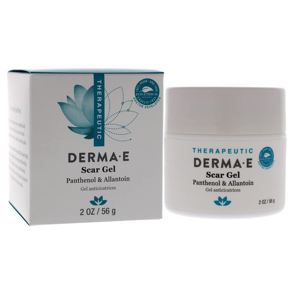 Derma E Gel Scar with Panthenol ingredient close-up promoting hydrated skin