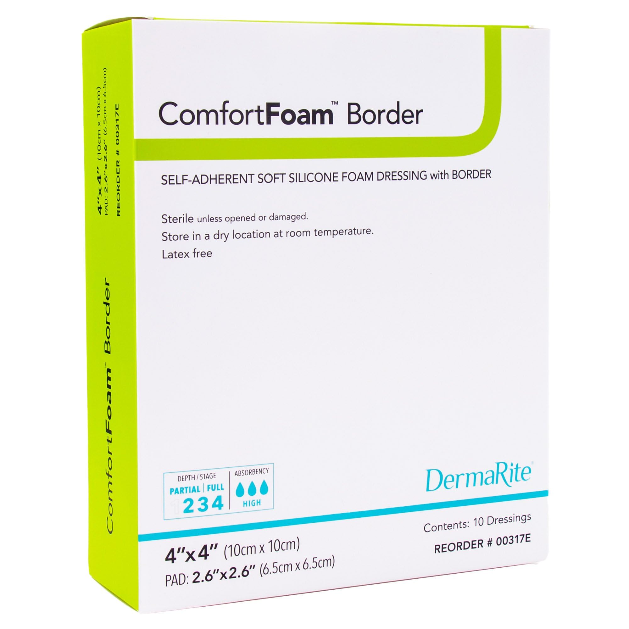 DermaRite ComfortFoam Border conforms to joints and limbs for versatile wound care.