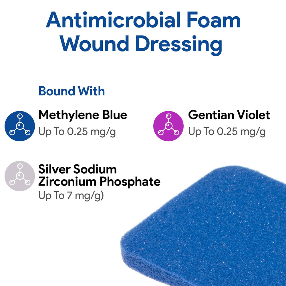 DermaBlue+ foam dressing cross-section reveals absorbent core and structure