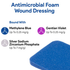 DermaBlue+ foam dressing cross-section reveals absorbent core and structure