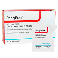 DermaRite StingFree pack front view shows convenient single-use wraps.