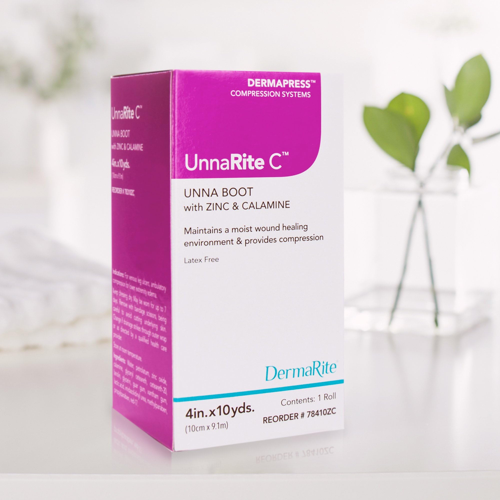 DermaRite UnnaRite C Unna Boot is latex-free to minimize irritation during extended wear.