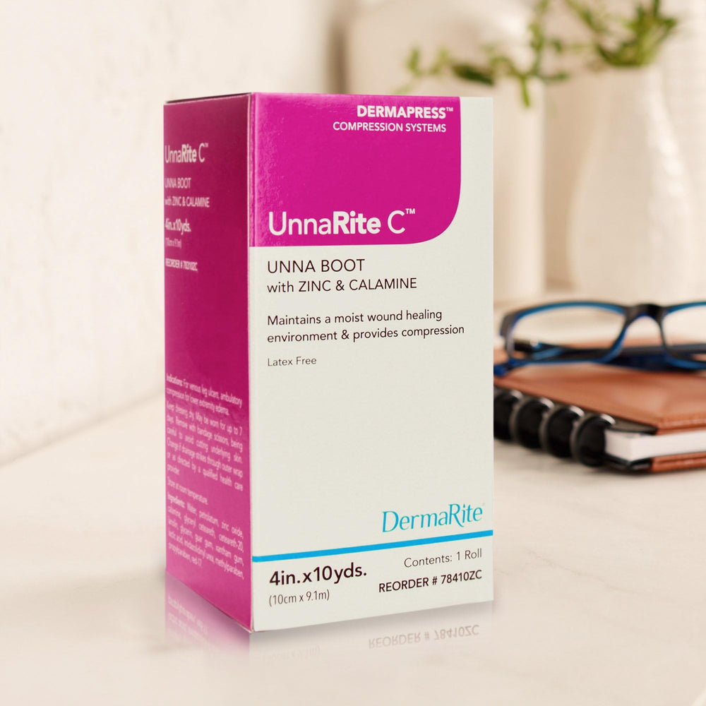 DermaRite UnnaRite C Unna Boot can be worn up to seven days as needed.