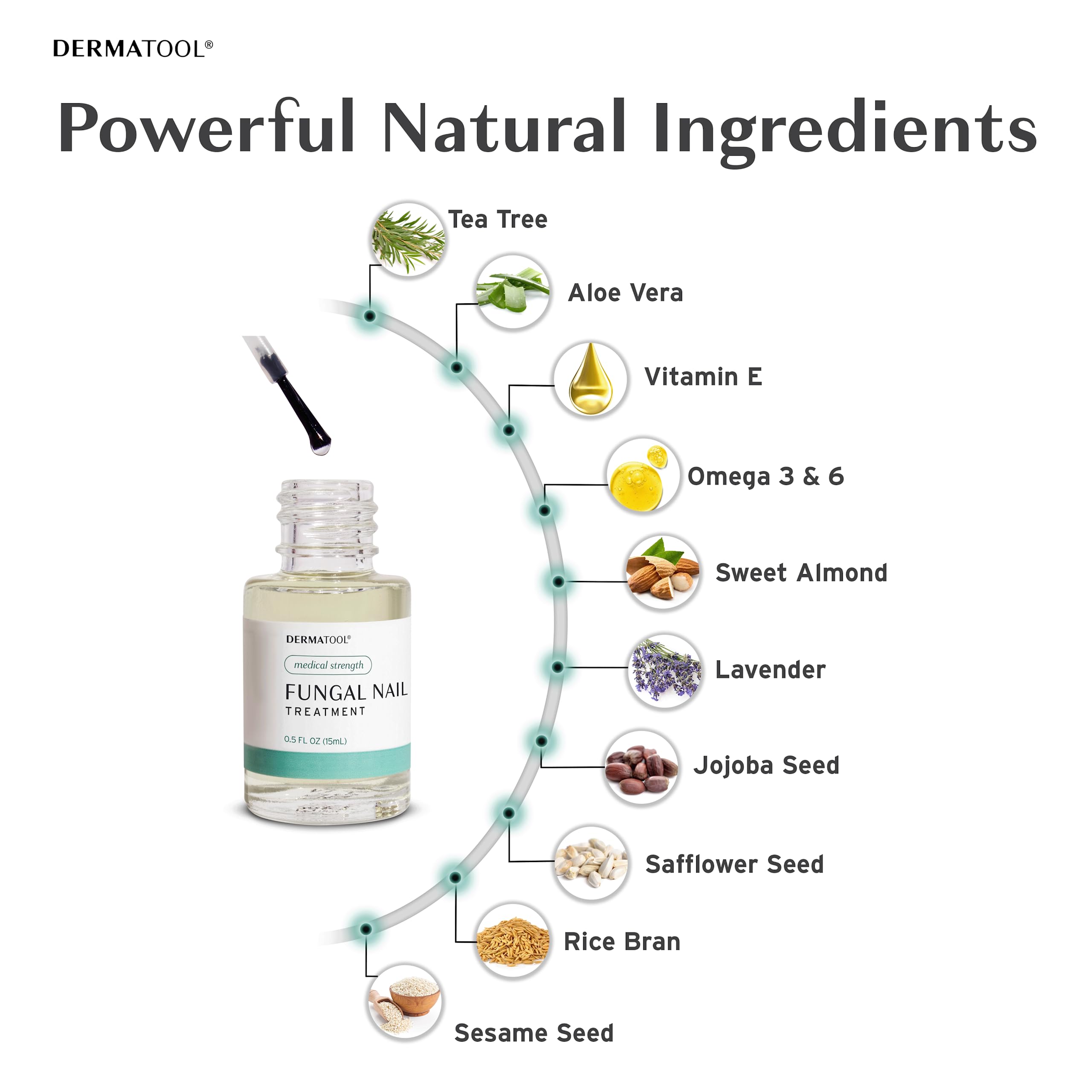 DERMATOOL clear, fast-drying liquid leaves nails looking neat.