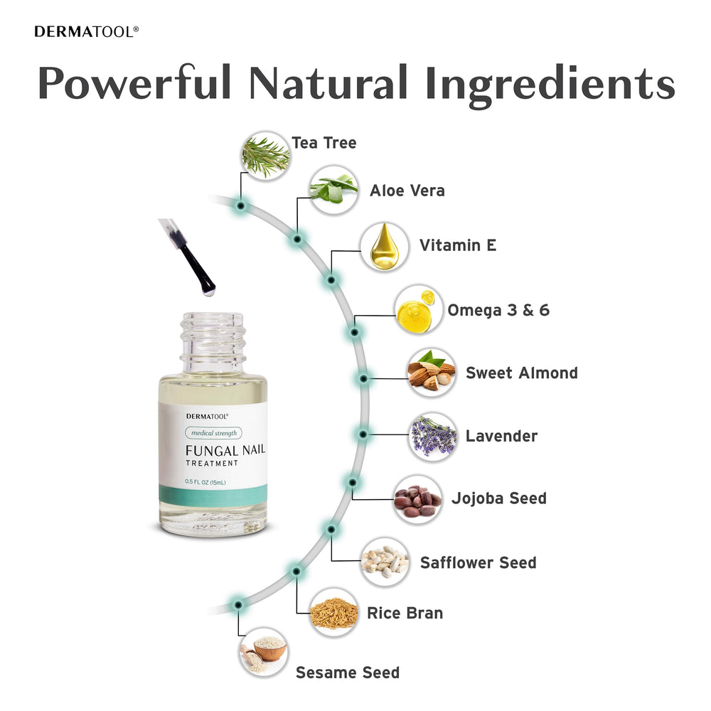 DERMATOOL clear, fast-drying liquid leaves nails looking neat.
