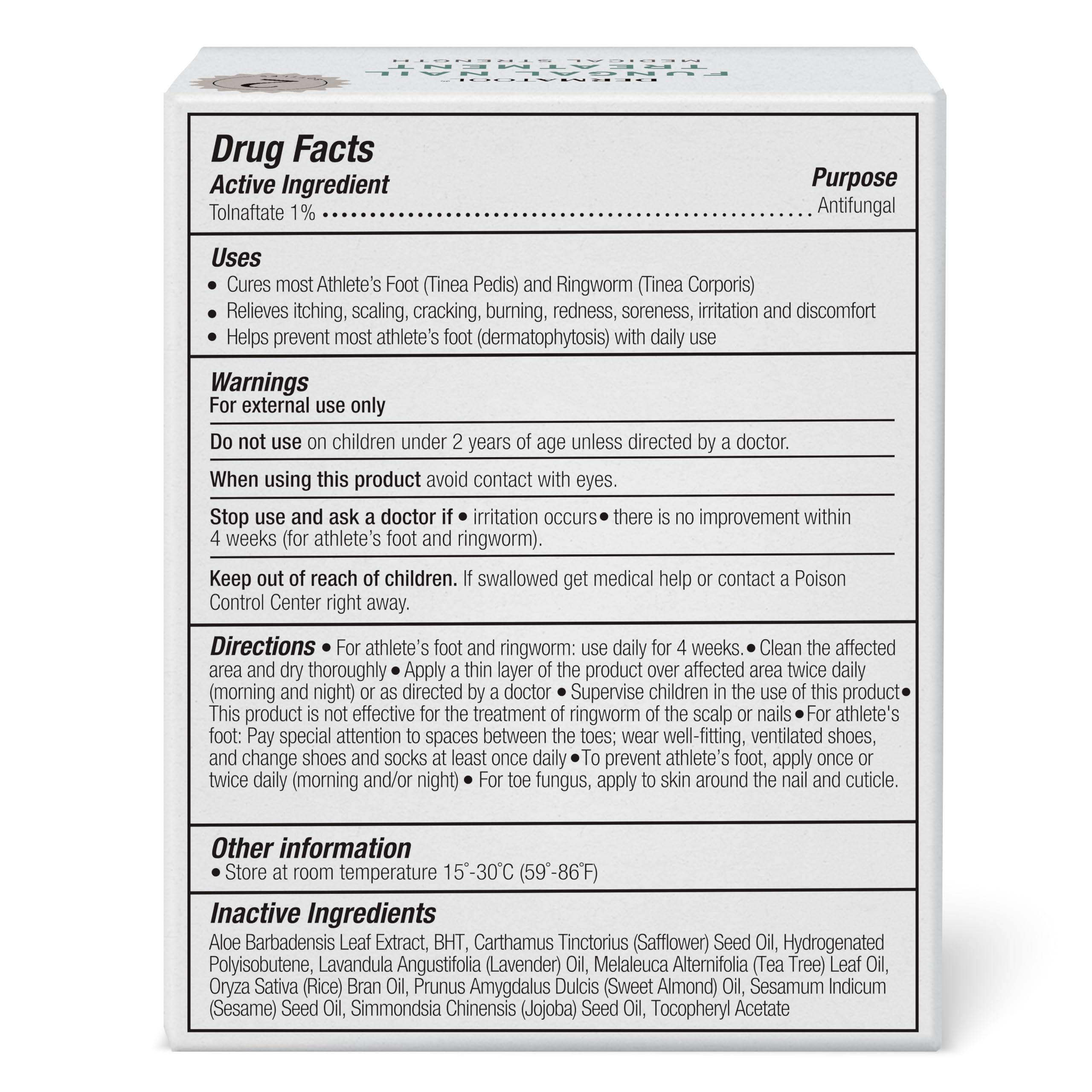 DERMATOOL formula combines tea tree oil and vitamin E for natural support.