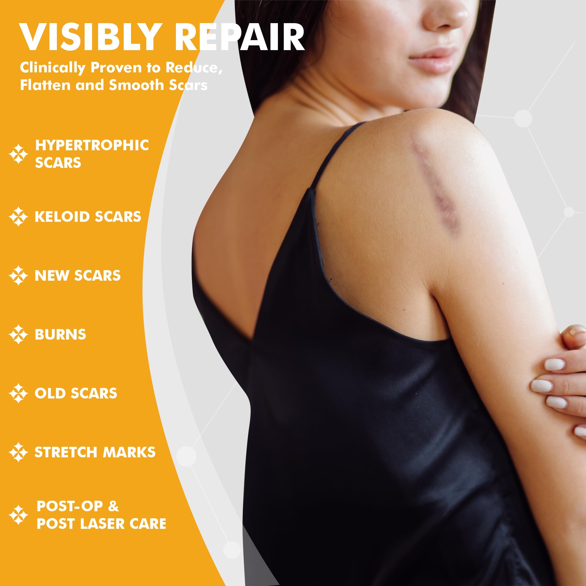 DermAvance Pure Scar Care applied to facial scar for smoother appearance.