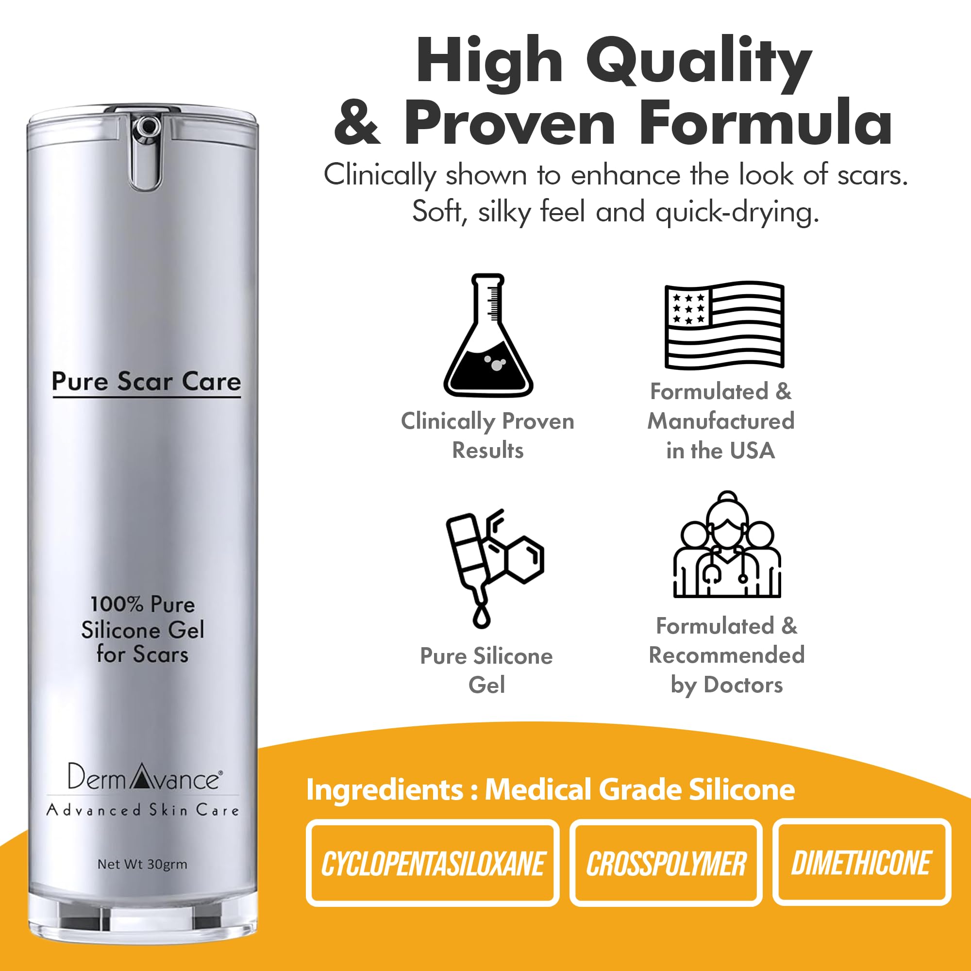 Suitable for old and new scars on surgical or facial areas.
