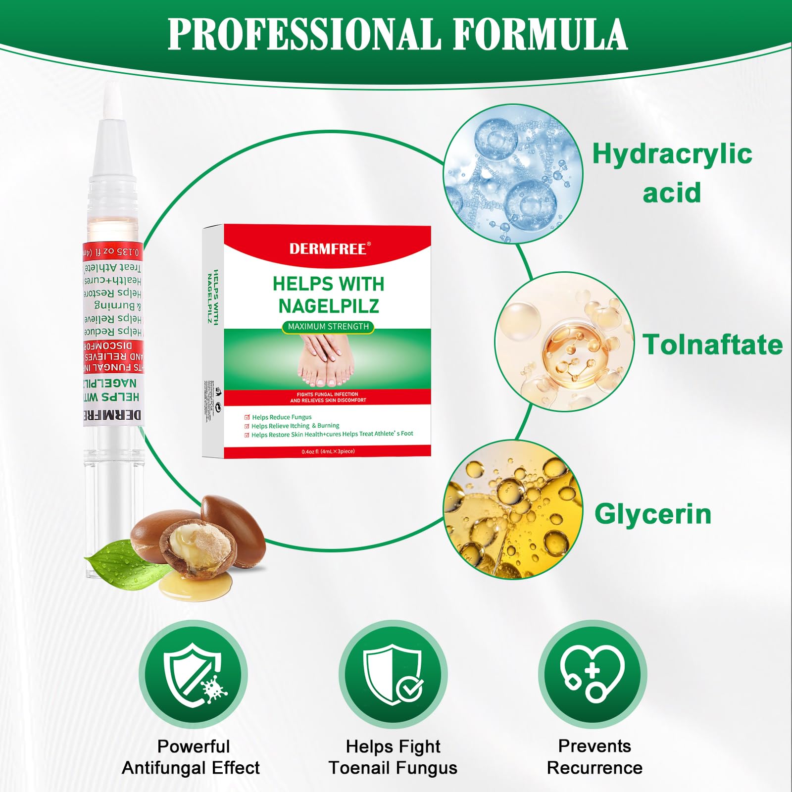 DERMFREE Toe Nail Fungus Renewal Pen nail surface restoration improves the overall nail appearance.