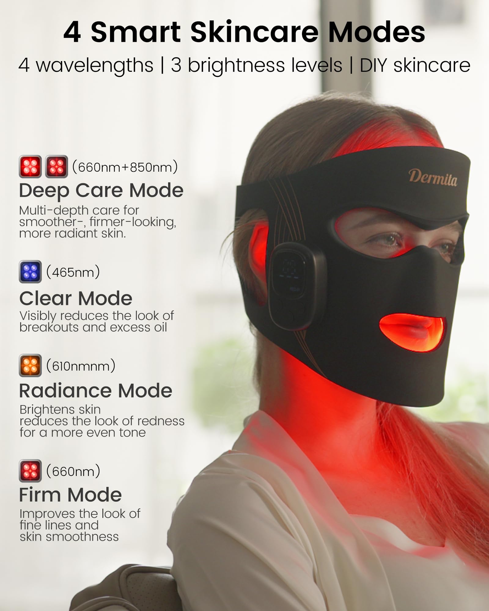 Dermita open-eye design with soft silicone for comfortable wear.
