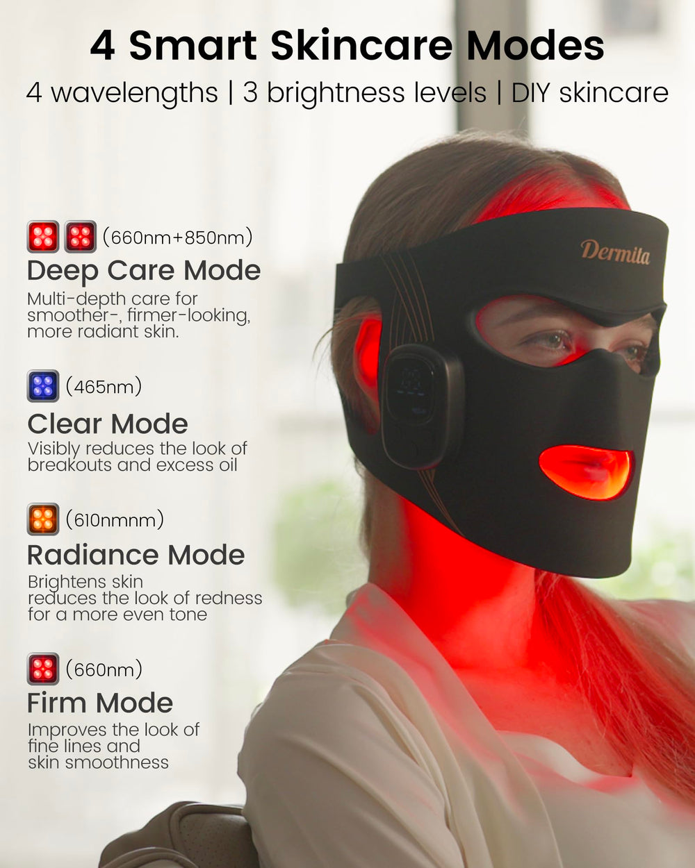 Dermita open-eye design with soft silicone for comfortable wear.