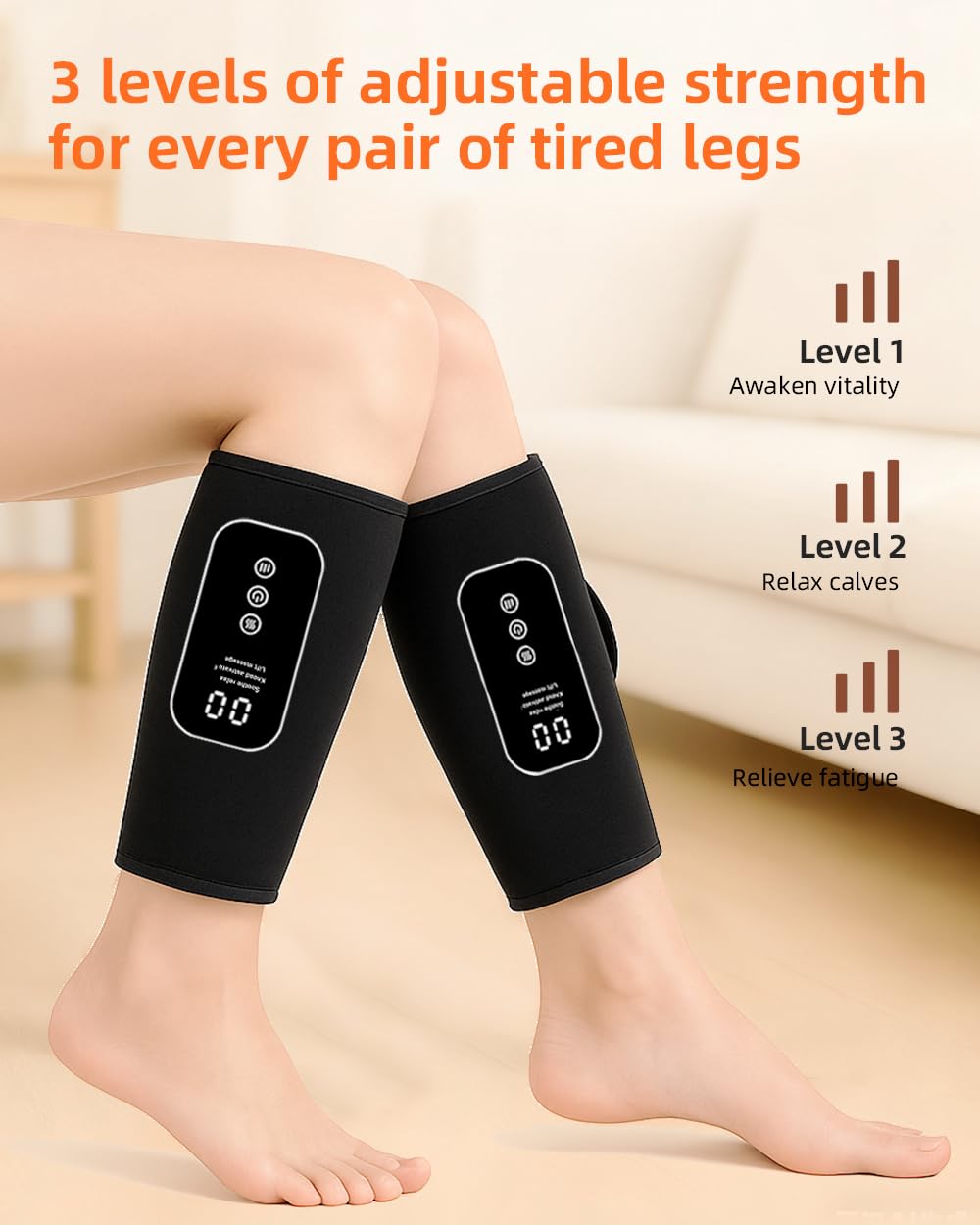 DermoPrime leg massager adjustable size fits different calves.