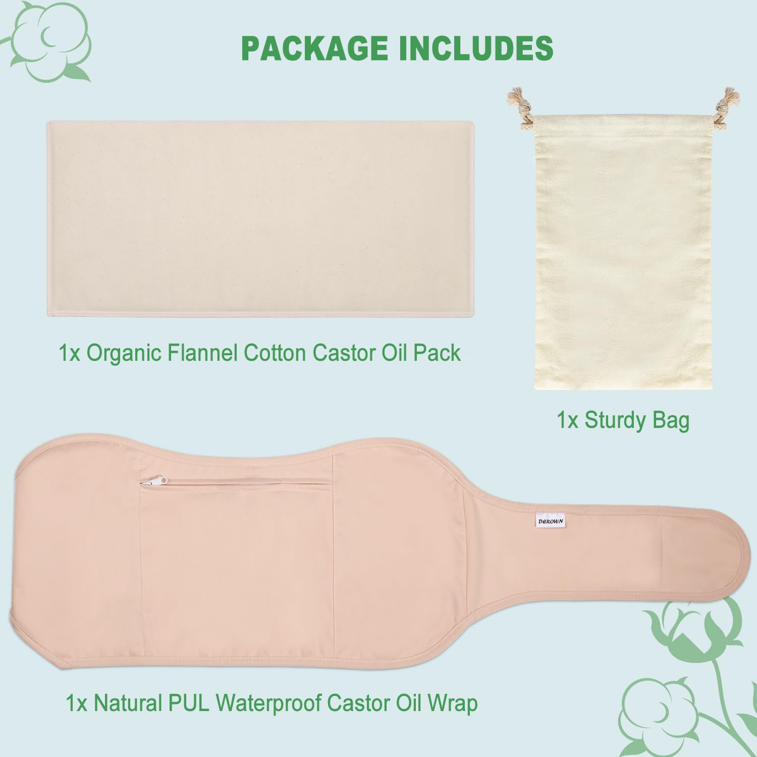 DEROWN castor oil pack care and reuse for long-lasting use