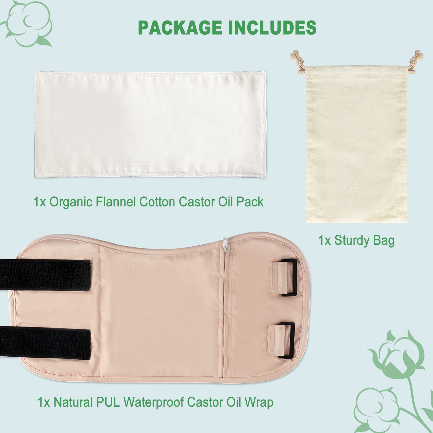 DEROWN castor oil pack wrap anti-leak technology prevents spills.