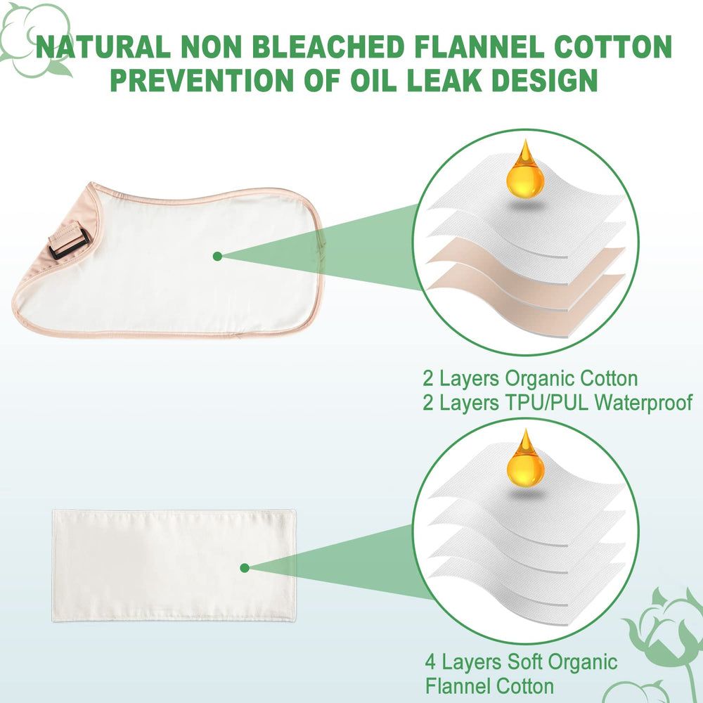 DEROWN castor oil pack wrap uses organic cotton flannel for soft contact.