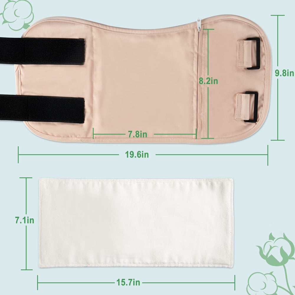 DEROWN castor oil pack wrap features waterproof PUL for oil containment.