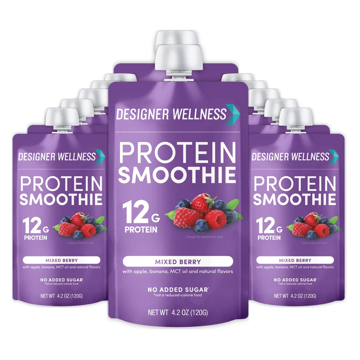Designer Wellness Berry Smoothie Bowl showcases real fruit for a satisfying breakfast on the go