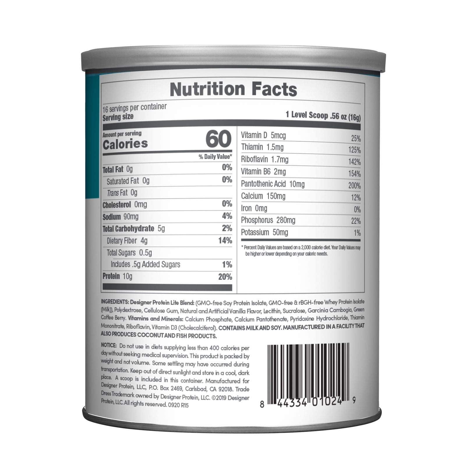 Designer Wellness Designer Lite protein powder scoop enables on-the-go nourishment.