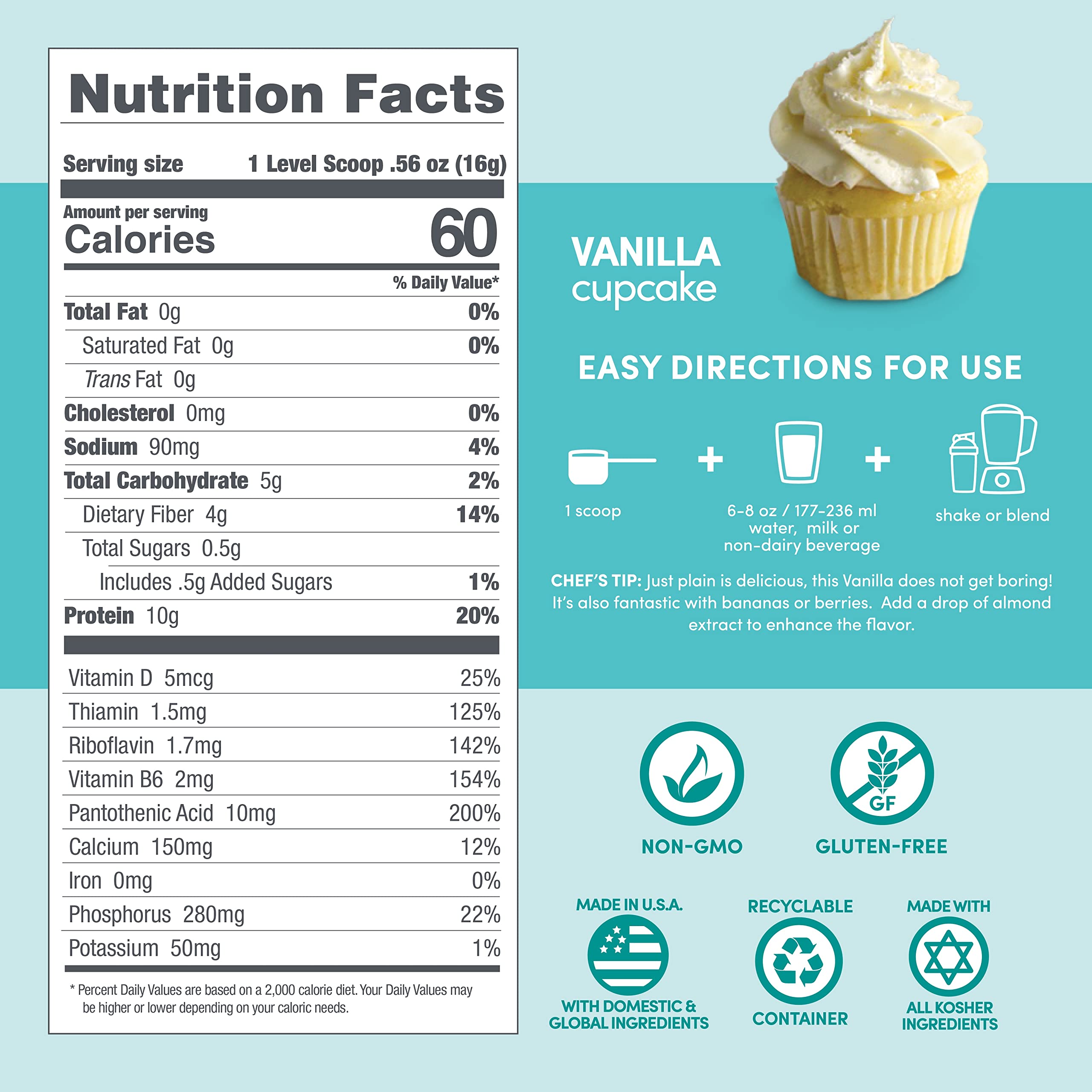 Designer Wellness Designer Lite vanilla cupcake powder demonstrates flavor satisfaction.