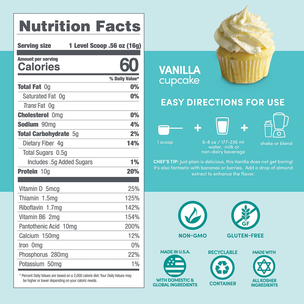 Designer Wellness Designer Lite vanilla cupcake powder demonstrates flavor satisfaction.