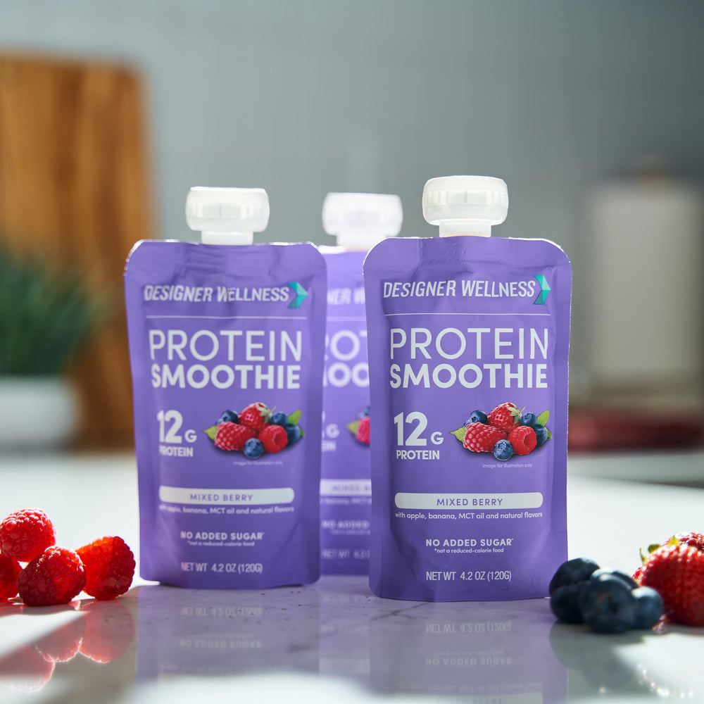 Designer Wellness No Added Sugar berry image emphasizes flavorful options