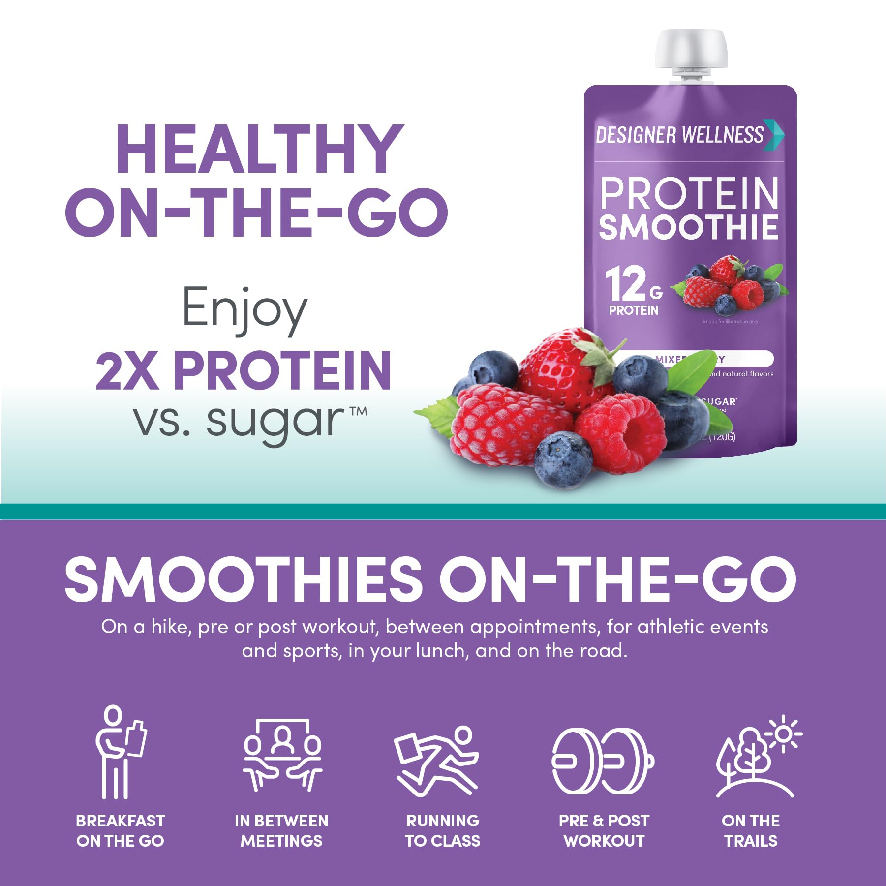 Designer Wellness Real Fruit Blend provides natural sweetness without added sugar