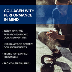 Designs for Sport Collagen Complex scoop highlights convenient, unflavored powder to mix into shakes.