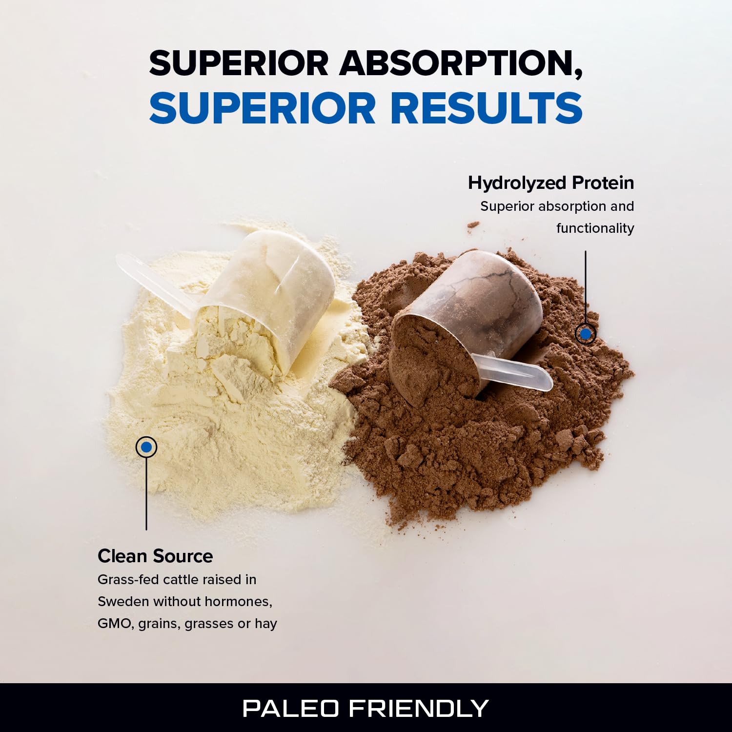 Designs for Sport dairy-free protein powder shown with shaker for workouts.