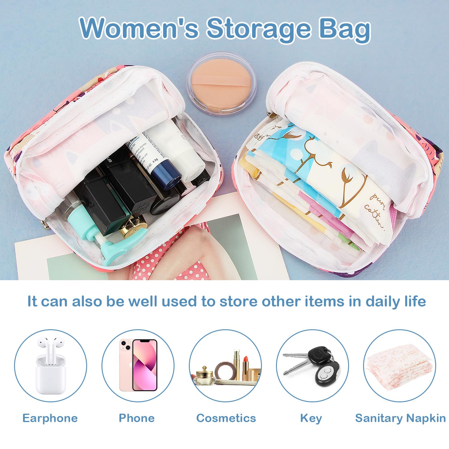 Desing Wish bag zipper opening for quick, discreet access.