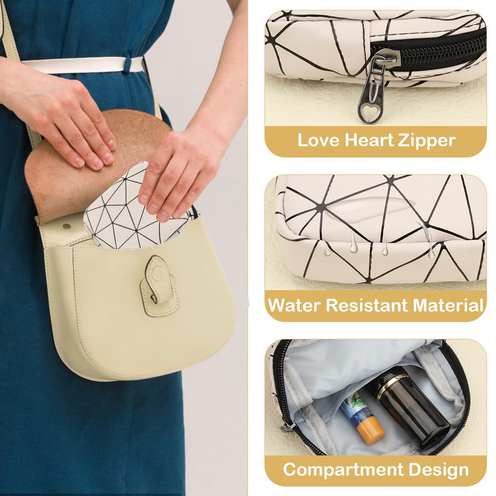 Desing Wish rhomboid pattern bag in nude and black for style and privacy.