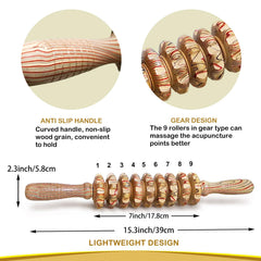 Deston wooden massager handheld design for portable relaxation.