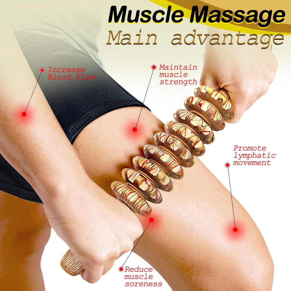 Deston wooden massager smooth surface ensures skin-friendly massage.