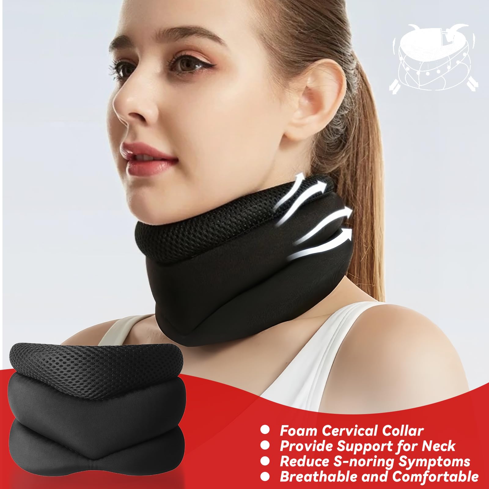 Deternuity neck brace adjustable-fit delivers secure, customizable comfort.