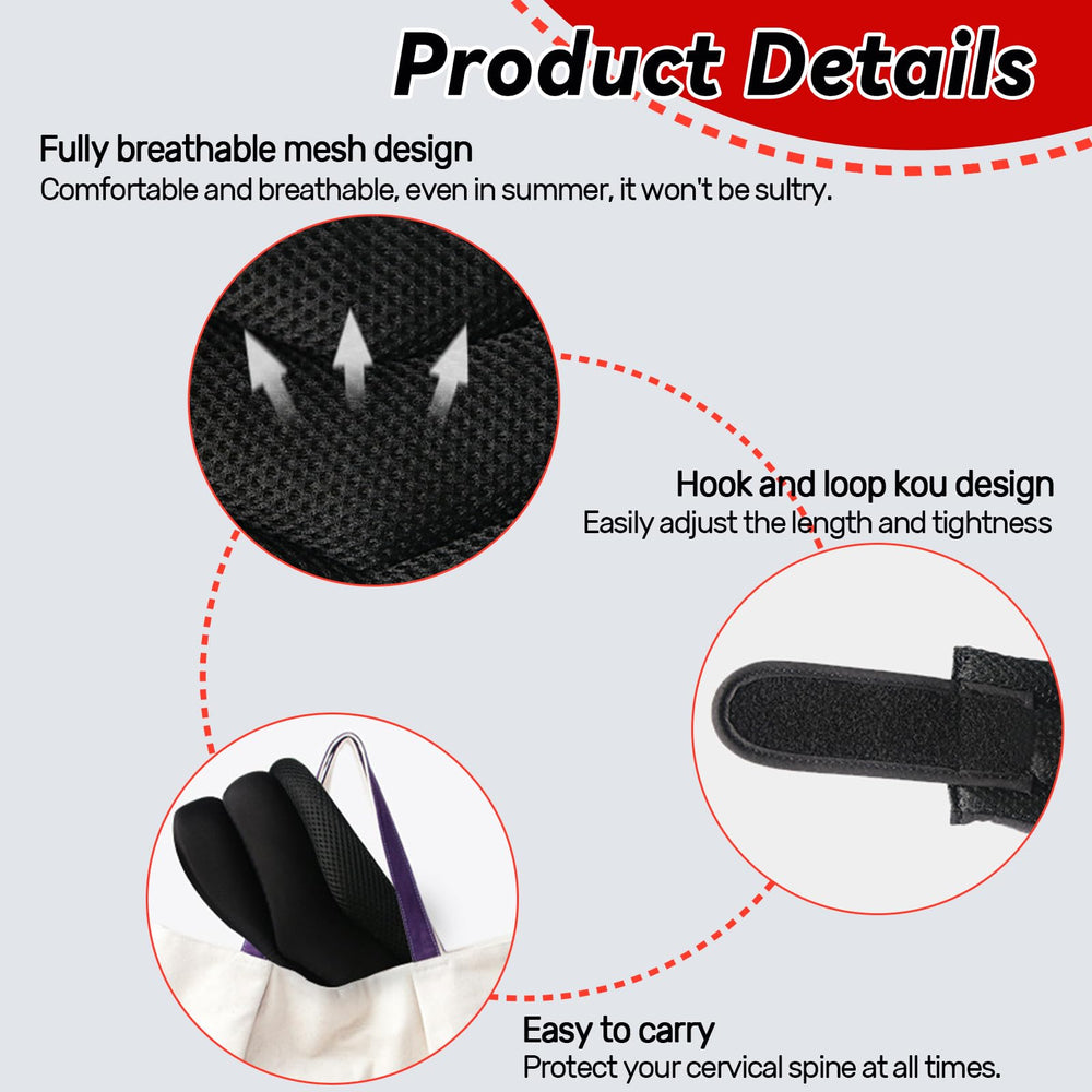 Deternuity neck brace portable-compact folds flat for easy packing.