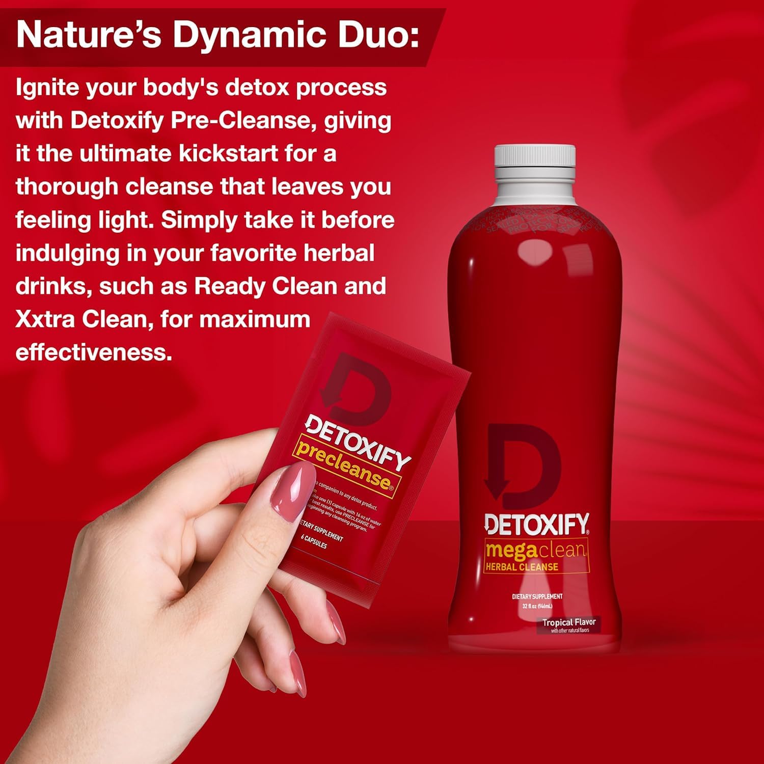 Detoxify Mega Clean sticker included on packaging