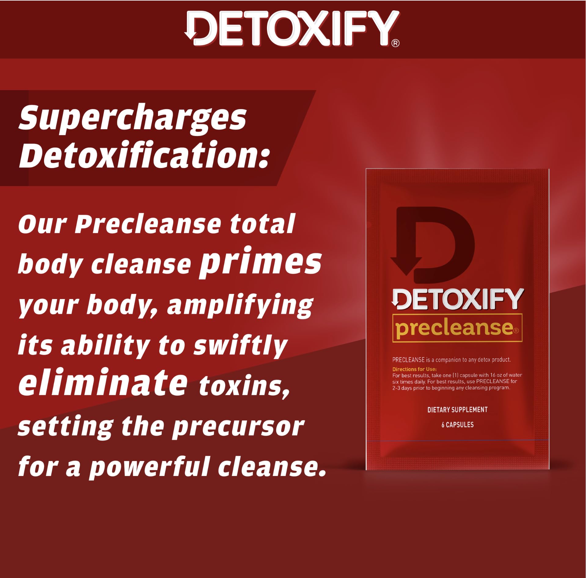 Detoxify Precleanse bottle pour showing easy daily usage