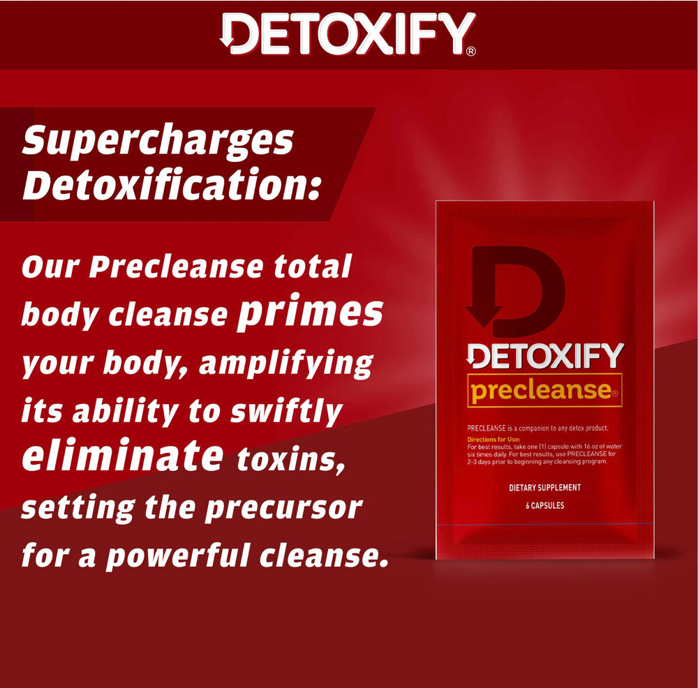 Detoxify Precleanse bottle pour showing easy daily usage