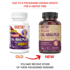 DEVA tablets on blister pack highlighting calcium magnesium plus zinc and vitamins